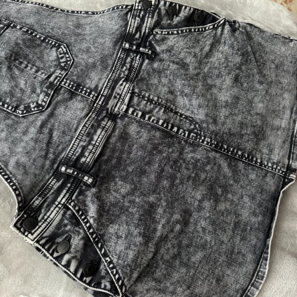 Like New Forever 21 Black Acid Wash Overall Dress Sz 31 - Picture 4 of 7